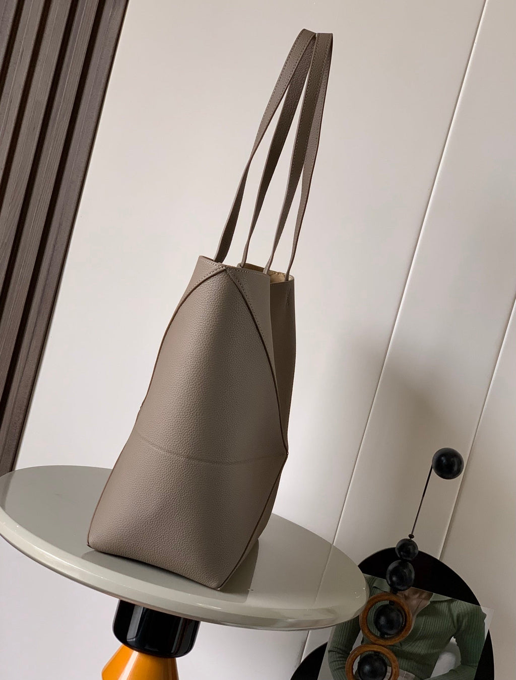 LOEWE 25S PUZZLE FOLD BAG 31 IN TAUPE NAPPA COWHIDE LEATHER